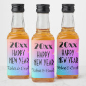 Mini, strahlender Regenbogen glücklich Neues Jahr Alkoholflaschenetikett (Flaschen)