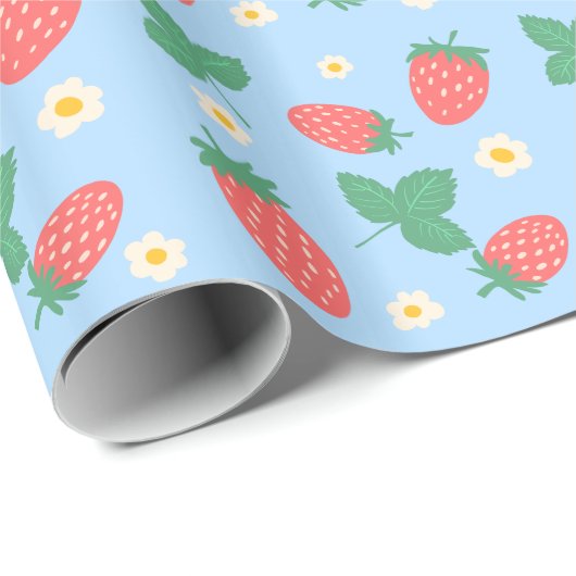 Mini Strawberry Blossom Geschenkpapier (Rolleneckpunkt)