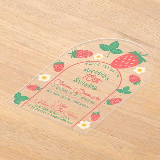 Mini Strawberry Blossom Kindergeburtstag Einladung (Ablage )