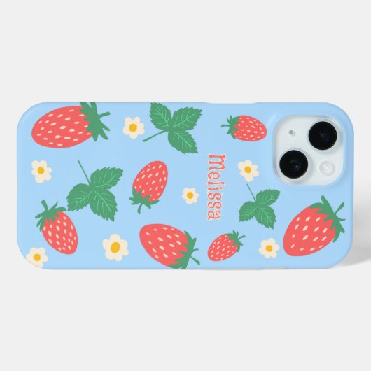 Mini Strawberry Blossom Personalisiert Case-Mate iPhone Hülle (Rückseite (Horizontal))