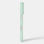 Mini-Streifen - pastelfarbene, hellgrüne Minimalis Case-Mate iPhone Hülle (Rückseite / Rechts)