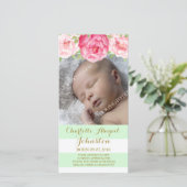 Mini Stripes Rosa Blume Danke Babydusche (Stehend Vorderseite)