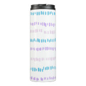 Mini Strokes Muster Türkis Lila rosa Thermosbecher (Rückseite)