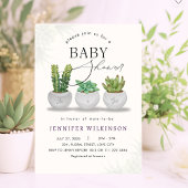 Mini Succulent Greenery Babydusche Einladung