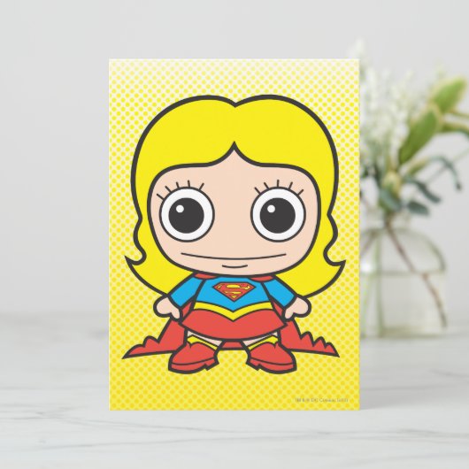 Mini Supergirl Einladung (Stehend Vorderseite)
