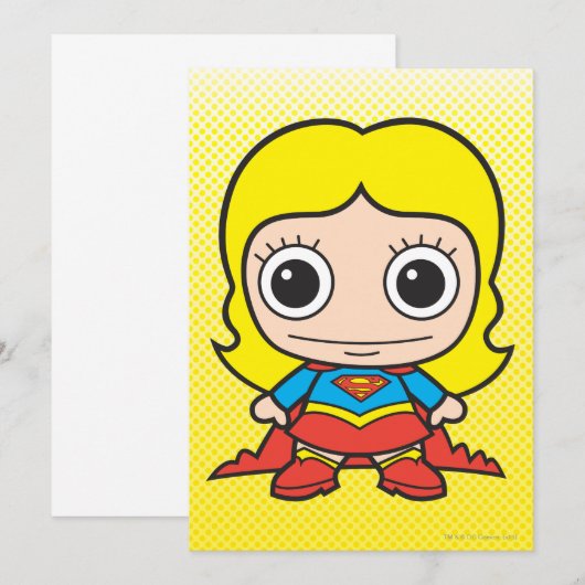 Mini Supergirl Einladung (Vorne/Hinten)