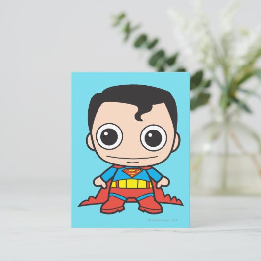 Mini Superman Postkarte (Stehend Vorderseite)