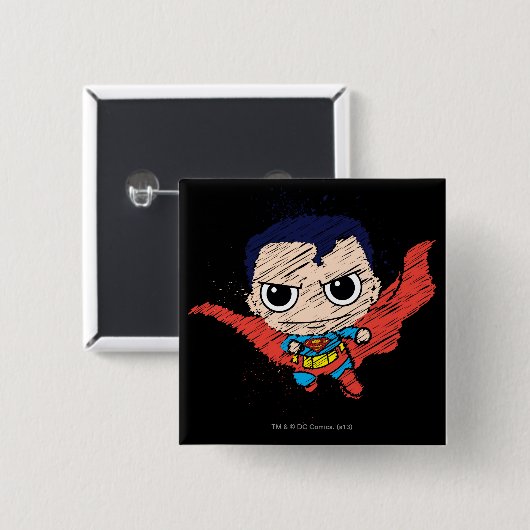 Mini-Superman-Sketch Button (Vorne & Hinten)