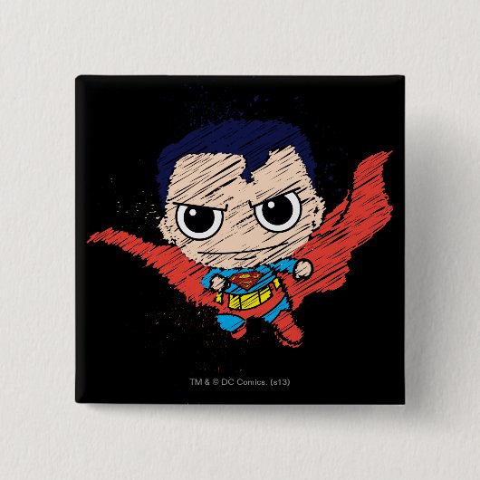 Mini-Superman-Sketch Button (Vorderseite)
