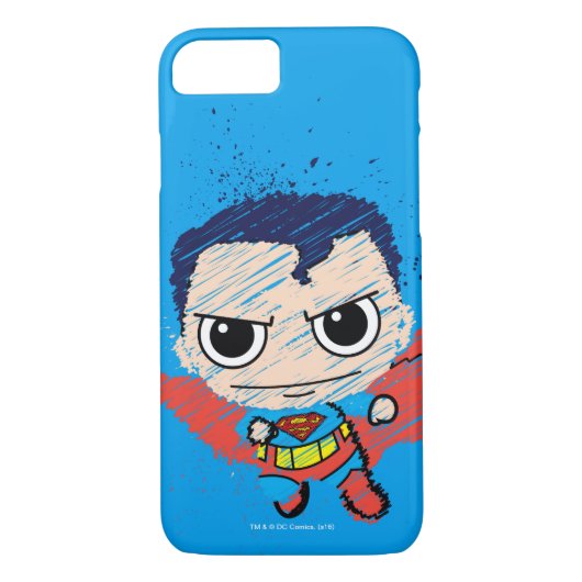 Mini Superman Sketch Case-Mate iPhone Hülle (Rückseite)