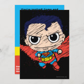 Mini Superman Sketch Einladung (Vorne/Hinten)