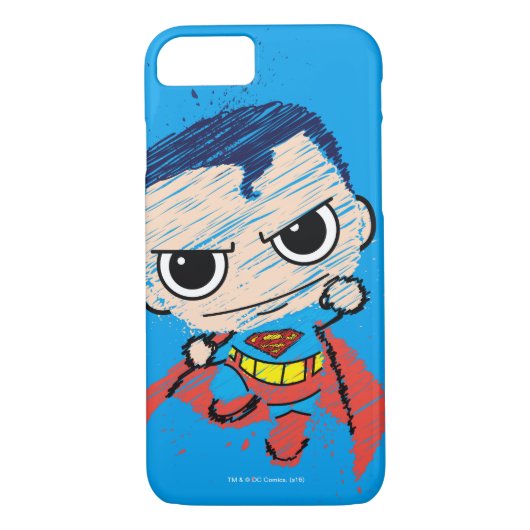 Mini Superman Sketch - Fliegen Case-Mate iPhone Hülle (Rückseite)