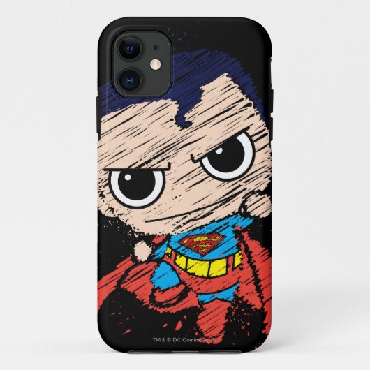Mini Superman Sketch - Fliegen Case-Mate iPhone Hülle (Rückseite)