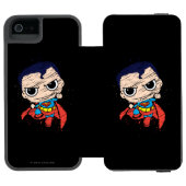 Mini Superman Sketch - Fliegen Incipio iPhone Geldbeutel-Hülle (Folio Geöffnet)