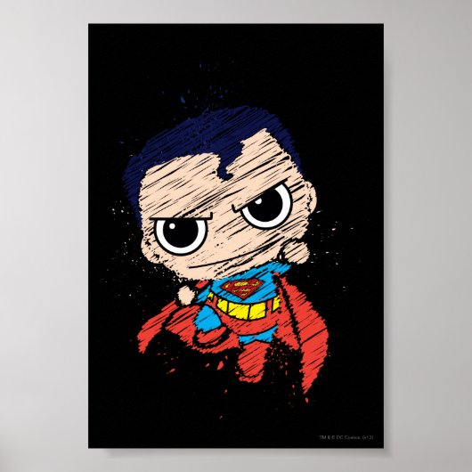 Mini Superman Sketch - Fliegen Poster (Vorne)