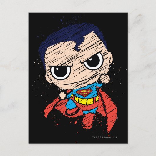 Mini Superman Sketch - Fliegen Postkarte (Vorderseite)