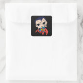 Mini Superman Sketch - Fliegen Quadratischer Aufkleber (Tasche)