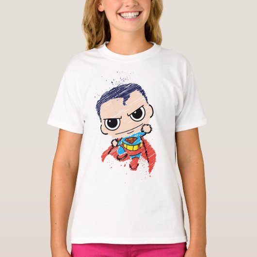 Mini Superman Sketch - Fliegen T-Shirt (Vorderseite)