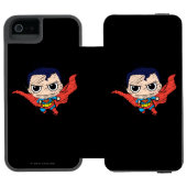 Mini Superman Sketch Incipio iPhone Geldbeutel-Hülle (Folio Geöffnet)