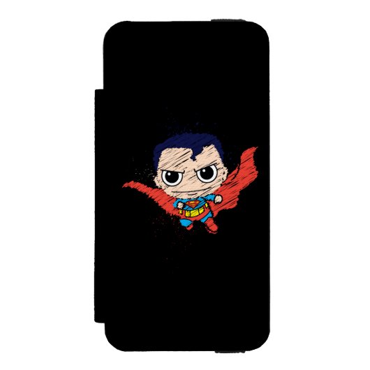 Mini Superman Sketch Incipio iPhone Geldbeutel-Hülle (Folio Vorderseite)