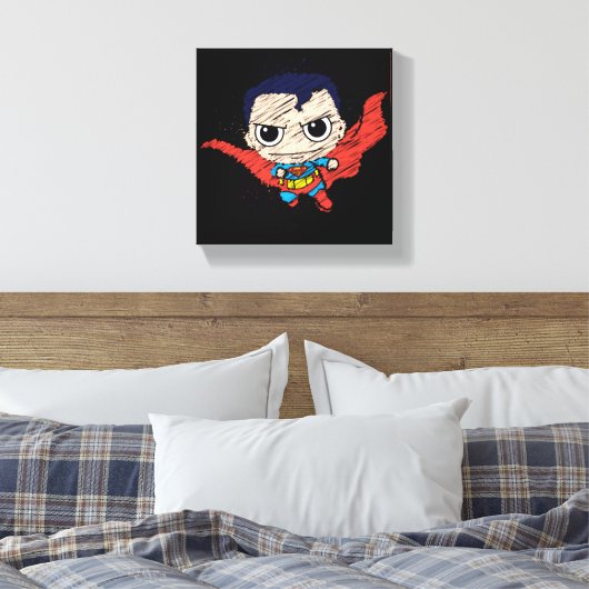 Mini Superman Sketch Leinwanddruck (Insitu (Schlafzimmer))