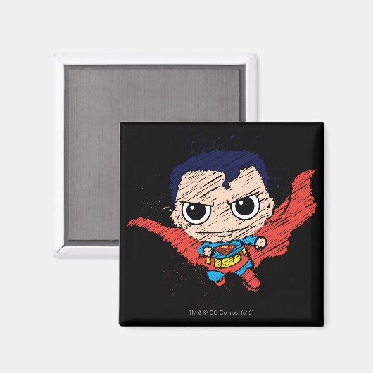 Mini Superman Sketch Magnet (Vorderseite/Rückseite)