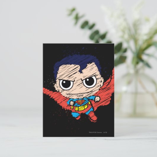 Mini Superman Sketch Postkarte (Stehend Vorderseite)