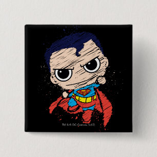 Mini-Superman-Skizze - Fliegend Button