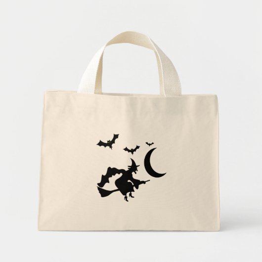 Mini-Tasche - Fliegende Hexe Mini Stoffbeutel (Vorne)