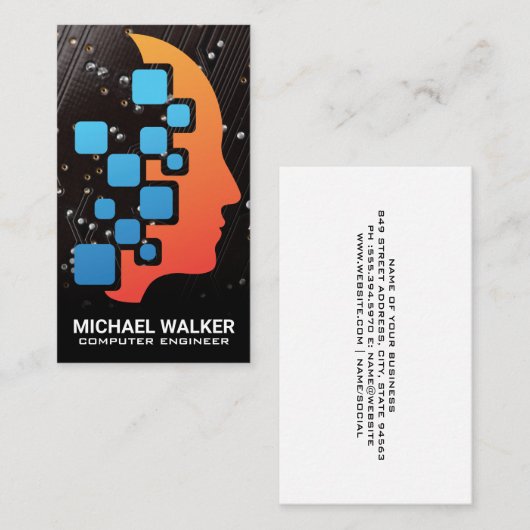 Mini-Tech-Logo | Schalttafel Visitenkarte (Vorne/Hinten)