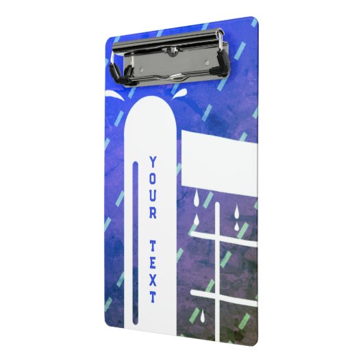 Mini-Tennishalle mit Regennetz-Pol-Design Mini Klemmbrett (Gewinkelt2)