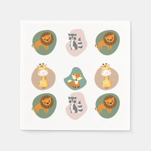 Mini-Tiermuster Serviette (Vorderseite)