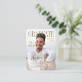 Mini Timeless Magazine Cover Photo Grad invitation Begleitkarte (Stehend Vorderseite)