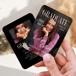 Mini Timeless Magazine Cover Photo Grad invitation Begleitkarte