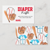 Mini-Tombola-Baseball-Kinderduschkarte Begleitkarte (Vorne/Hinten)