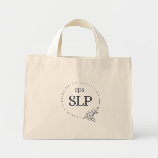 Mini Tote Bag - Dunkle Flora-Logo Mini Stoffbeutel (Vorne)