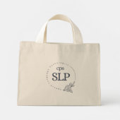 Mini Tote Bag - Dunkle Flora-Logo Stoffbeutel (Rückseite)