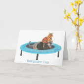 Mini Trampoline Cats 2, Greeting Cards Karte (Gelbe Blume)