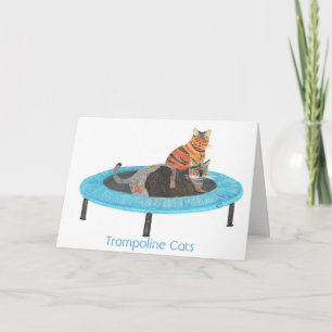 Mini Trampoline Cats 2, Greeting Cards Karte