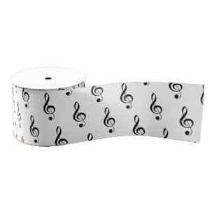 Mini Treble Clef Musical 3" Satin Ribbon Ripsband
