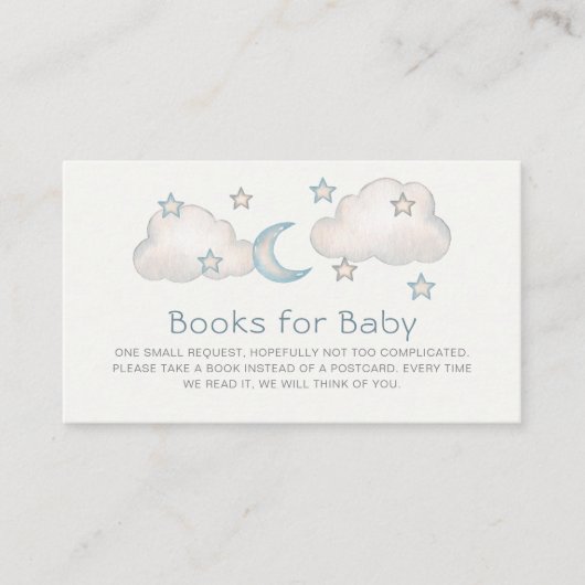 Mini Turquoise Boy Baby Shower Books for Baby Begleitkarte (Vorderseite)