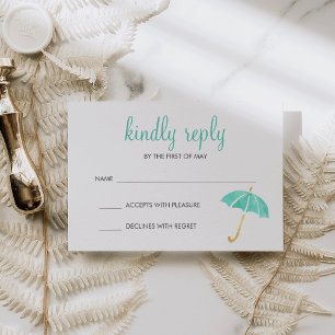 Mini Umbrella Neutral Baby Shower UAWG Response RSVP Karte