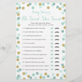 Mini-und Gold-Baby-Dusche sagte er sagte, sie sagt