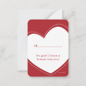 Mini Valentine | Vollständige Herz-Note-Karte Mitteilungskarte (Rückseite)