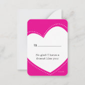 Mini Valentine | Vollständige Herz-Note-Karte Mitteilungskarte (Rückseite)