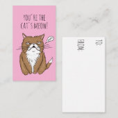 Mini Valentine's Day Card Cat's Meow Funny Zeichne Mitteilungskarte (Vorne/Hinten)