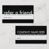 Mini verweisen Sie einen Freund Empfehlungskarte (Vorne/Hinten)
