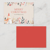 Mini Vintag Holiday Snowman Weihnachtsfeiertag Mitteilungskarte (Vorne/Hinten)