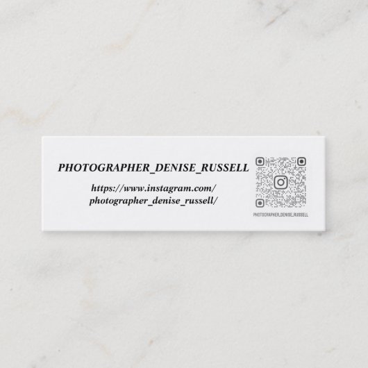 Mini-Visitenkarte, 3,0 Zoll x 1,0 Zoll Mini Visitenkarte (Vorderseite)