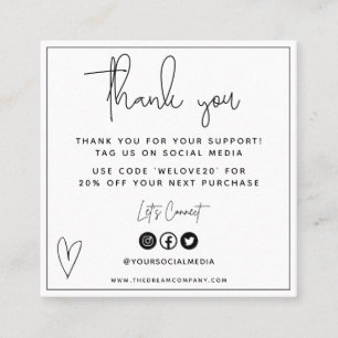 Mini-Visitenkarte für das weiße und das schwarze H Quadratische Visitenkarte